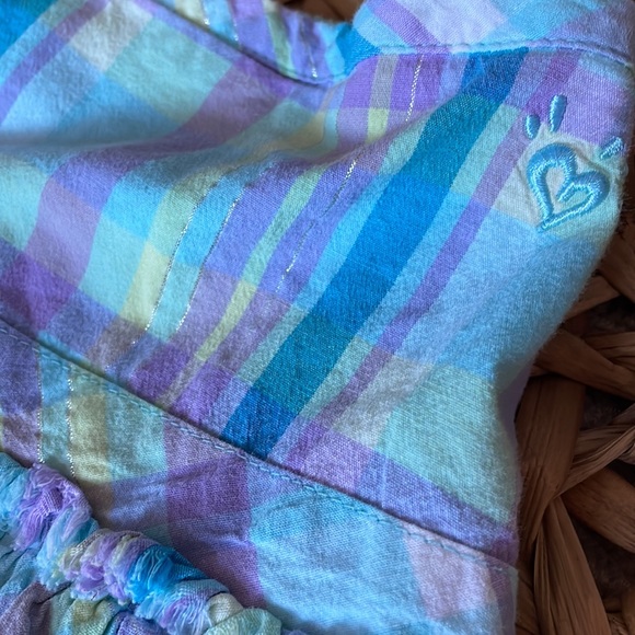 Girls Sz 6 Justice Skirt Plaid Ruffled - Picture 2 of 4